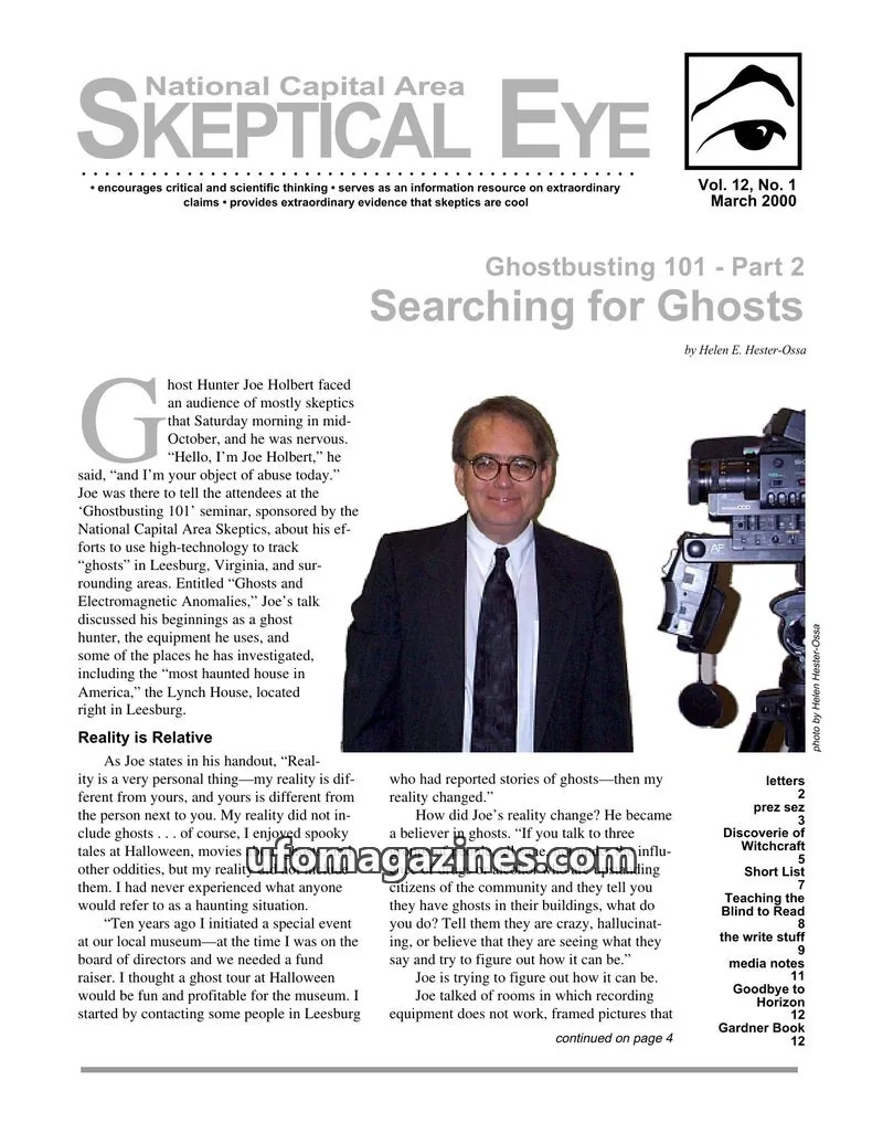 Cover of Skeptical Eye (NCAS) issue 1: Skeptical Eye