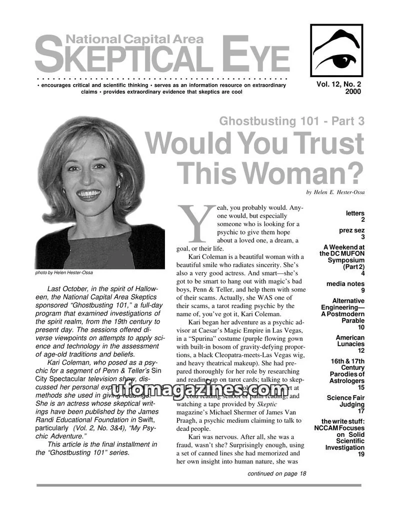 Cover of Skeptical Eye (NCAS) issue 2: Skeptical Eye