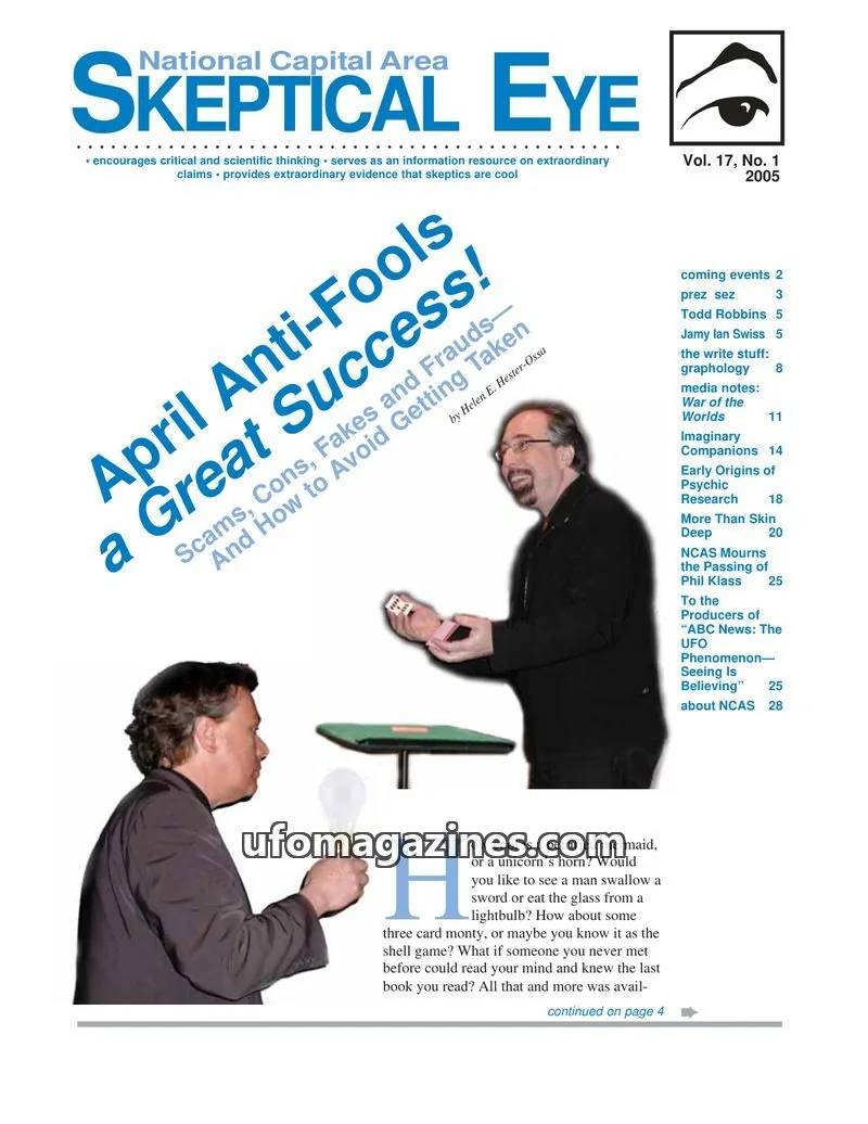 Cover of Skeptical Eye (NCAS) issue 1: National Capital Area SKEPTICAL EYE