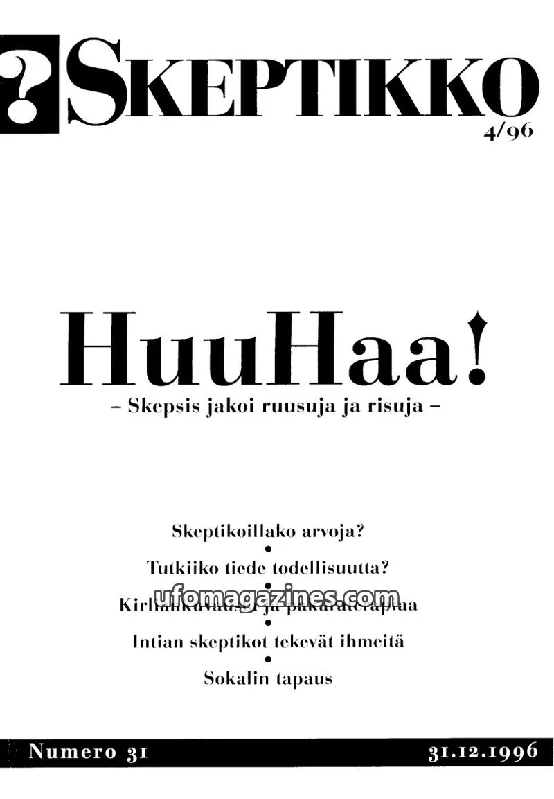 Cover of Skeptikko issue 4/96: Skeptikko