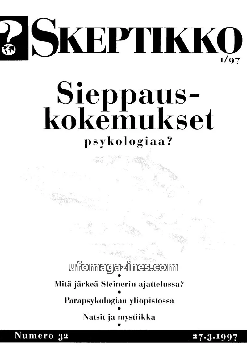 Cover of Skeptikko issue 1/97: SKEPTIKKO