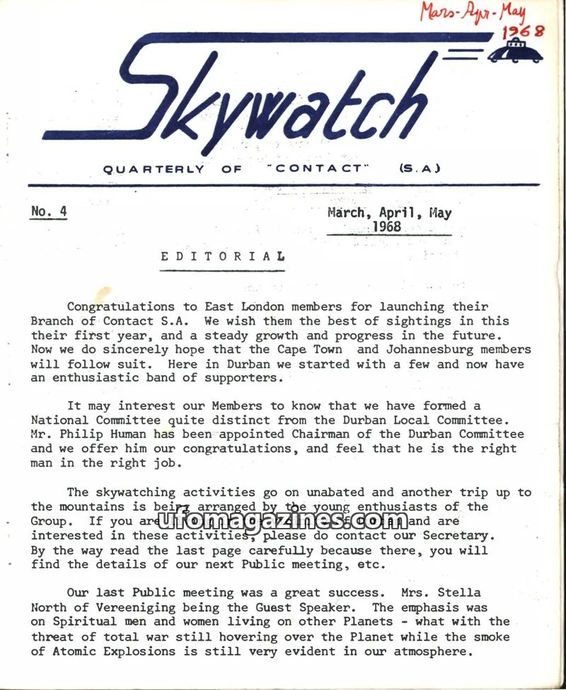 Cover of Skywatch (Contact) issue No. 4: Skywatch