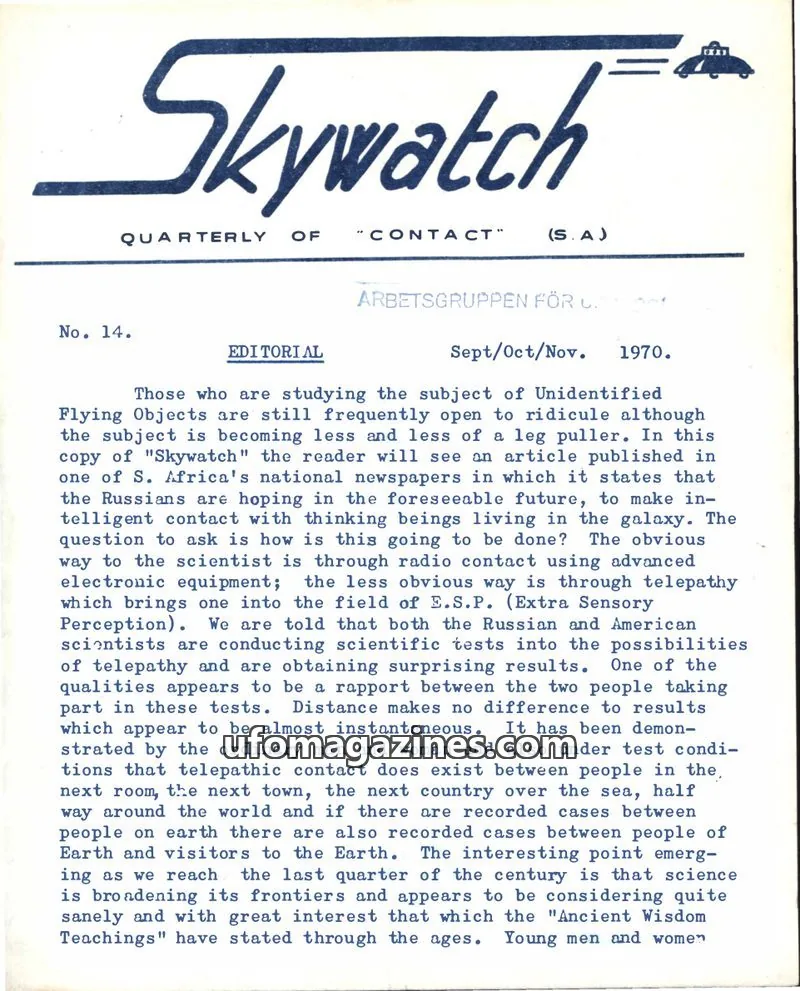 Cover of Skywatch (Contact) issue 14: Skywatch
