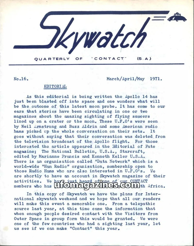 Cover of CONTACT issue 16: Skywatch
