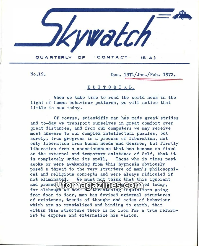 Cover of Skywatch (Contact) issue No.19: Skywatch