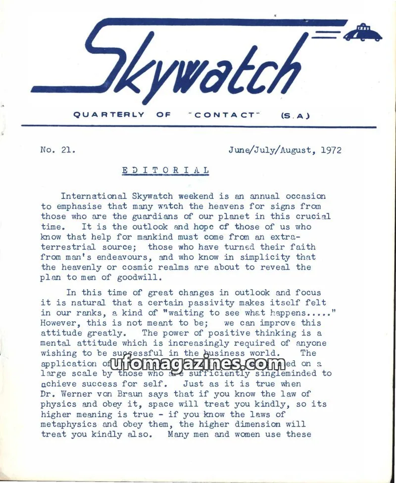Cover of Skywatch (Contact) issue No. 21: Skywatch