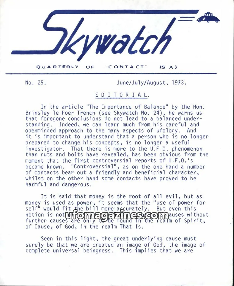 Cover of Skywatch (Contact) issue 25: Skywatch