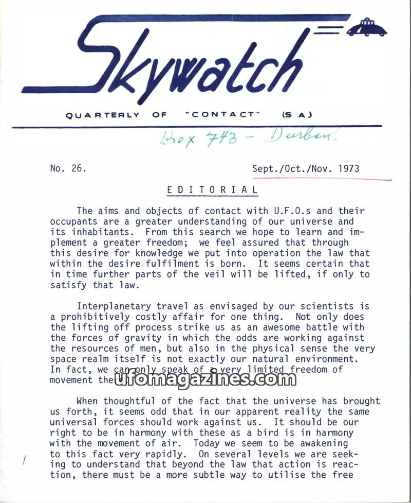Cover of Skywatch (Contact) issue No. 26: Skywatch