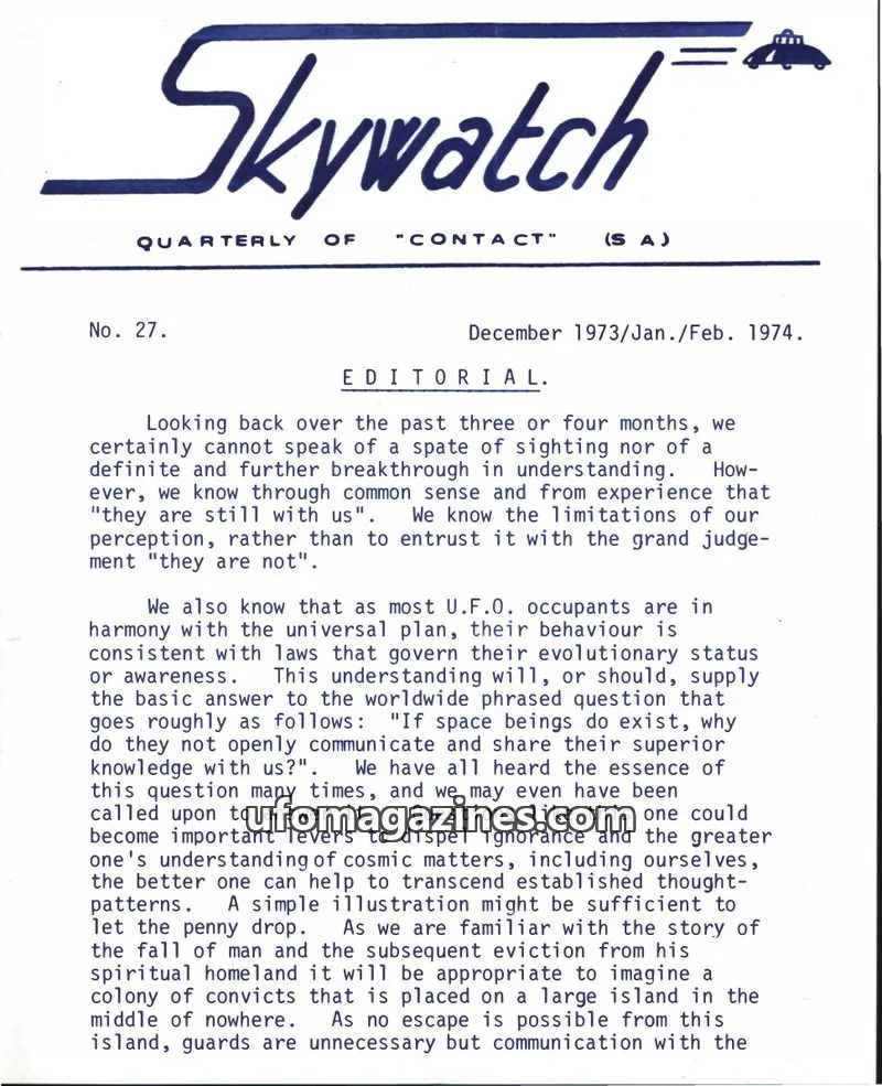 Cover of Skywatch (Contact) issue No. 27.: Skywatch