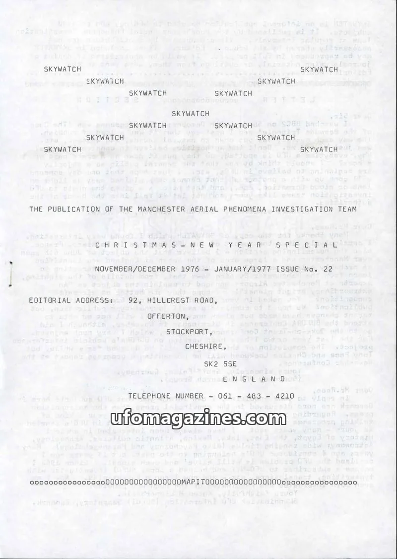 Cover of Skywatch (MAPIT) issue 22: SKYWATCH
