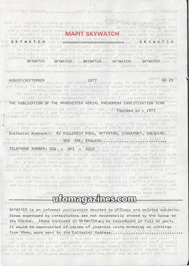 Cover of Skywatch (MAPIT) issue 25: SKYWATCH