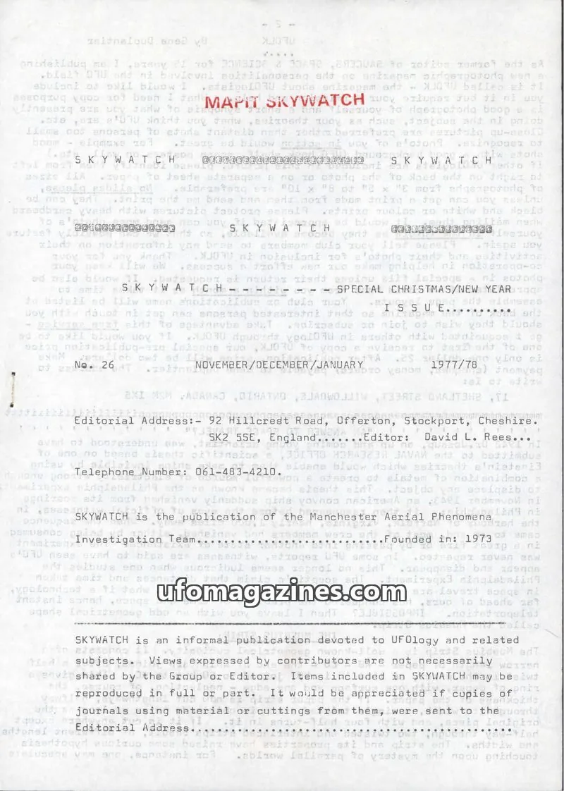 Cover of Skywatch (MAPIT) issue No. 26: SKYWATCH