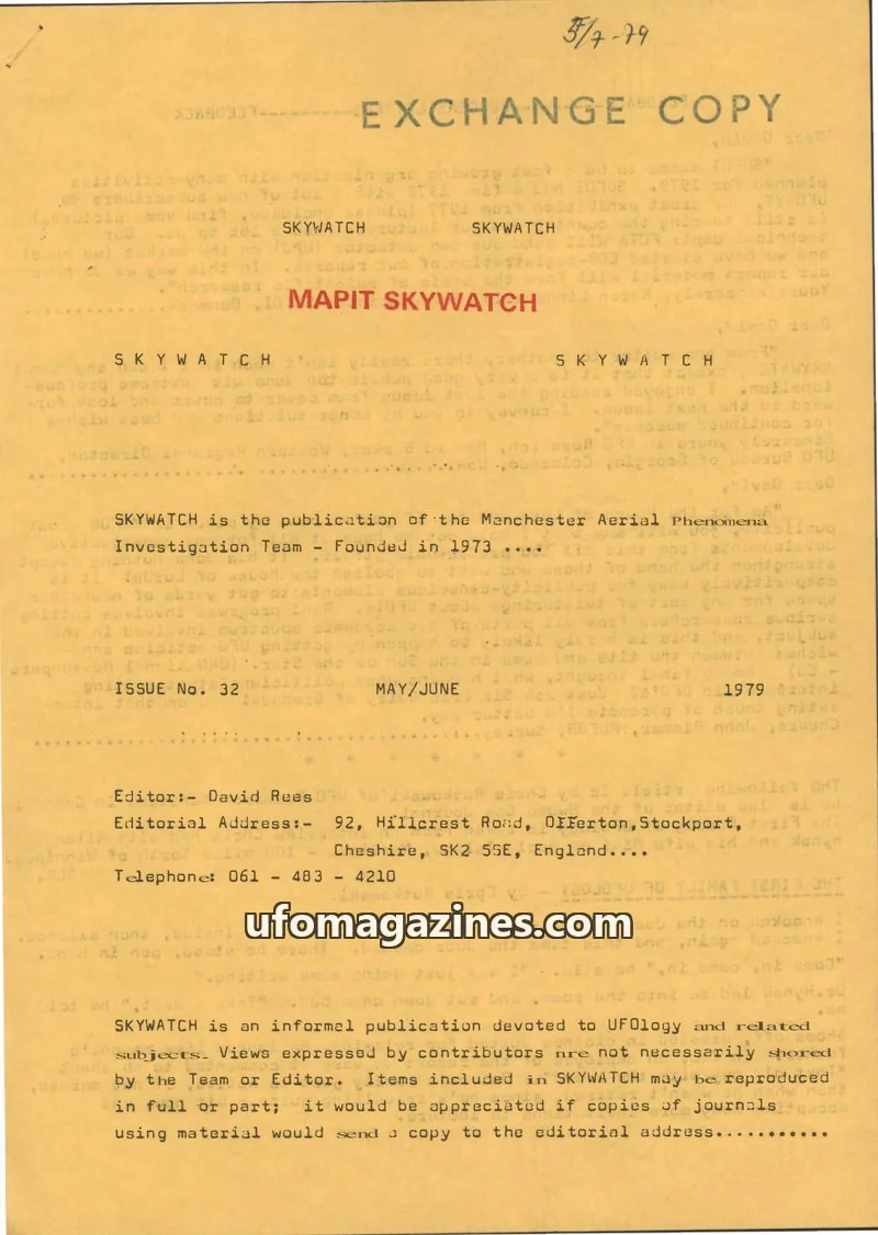 Cover of Skywatch (MAPIT) issue No. 32: SKYWATCH