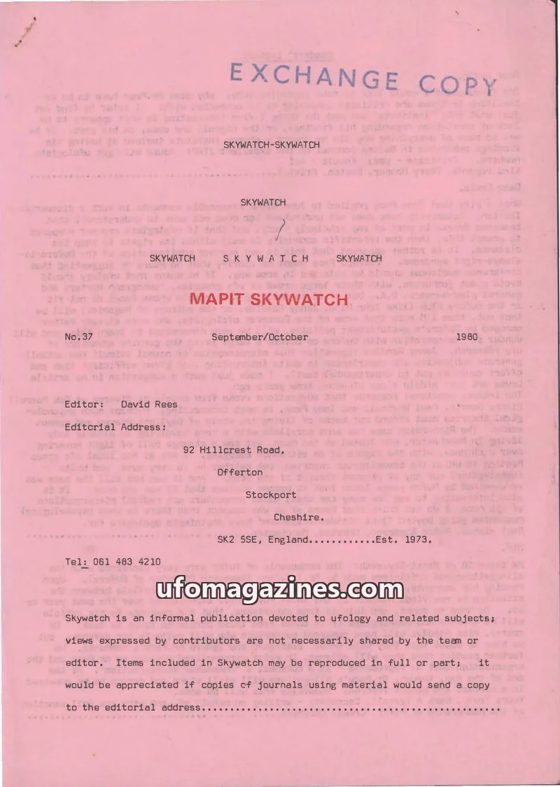 Cover of Skywatch (MAPIT) issue No.37: MAPIT SKYWATCH