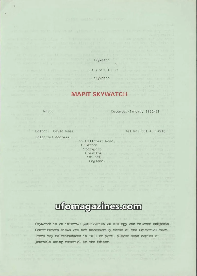 Cover of MAPIT issue No.38: MAPIT SKYWATCH