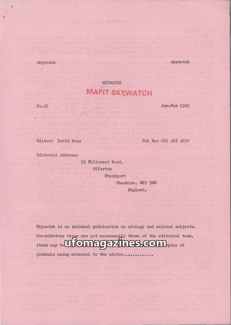Cover of Skywatch (MAPIT) issue 41: MAPIT SKYWATCH
