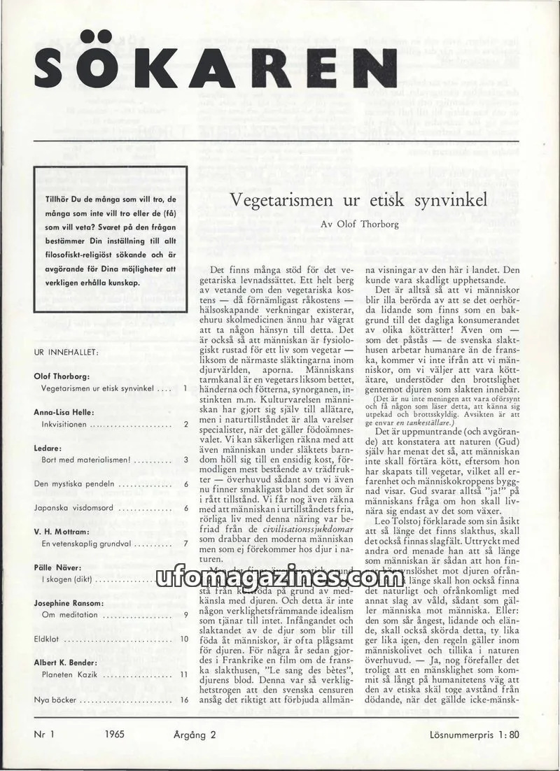 Cover of Sokaren issue 1: SÖKAREN