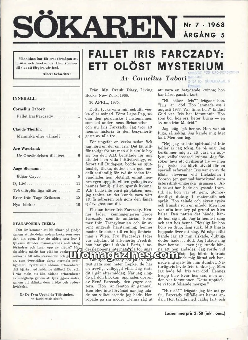 Cover of Sokaren issue 7: SÖKAREN