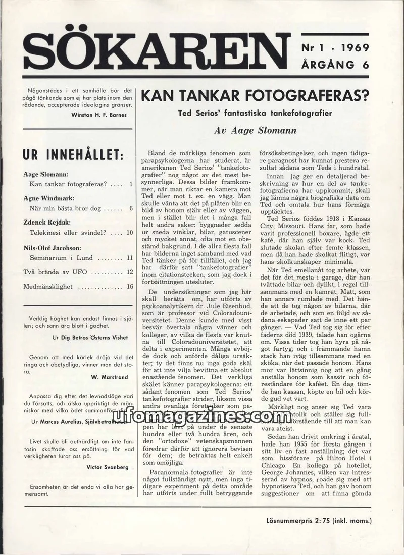 Cover of Sokaren issue 1: SÖKAREN
