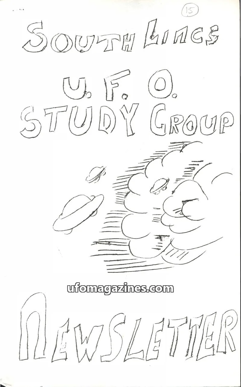 Cover of South Lincs U.F.O. Study Group issue No.15: SOUTH LINCS U.F.O. STUDY GROUP NEWSLETTER