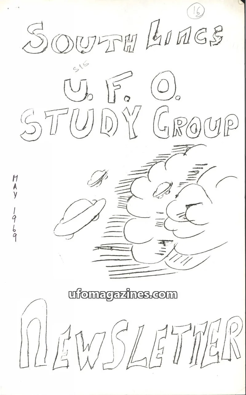 Cover of South Lincs U.F.O. Study Group issue No.16: SOUTH LINCS U.F.O. STUDY GROUP NEWSLETTER
