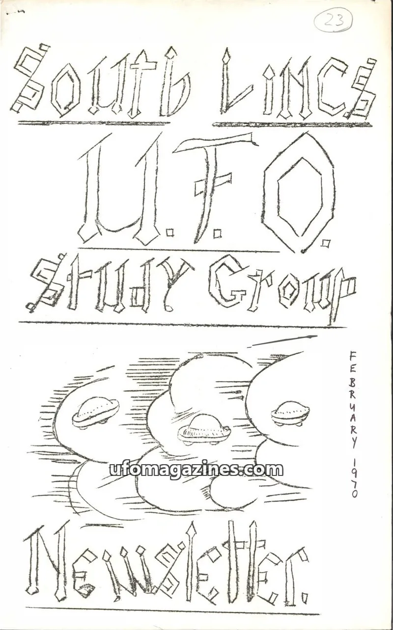 Cover of South Lincs UFO Study Group issue No. 23: South Lincs UFO Study Group Newsletter