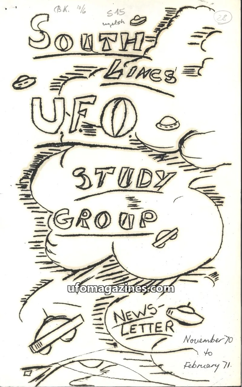 Cover of South Lines UFO Study Group issue 28: SOUTH LINES UFO STUDY GROUP NEWSLETTER