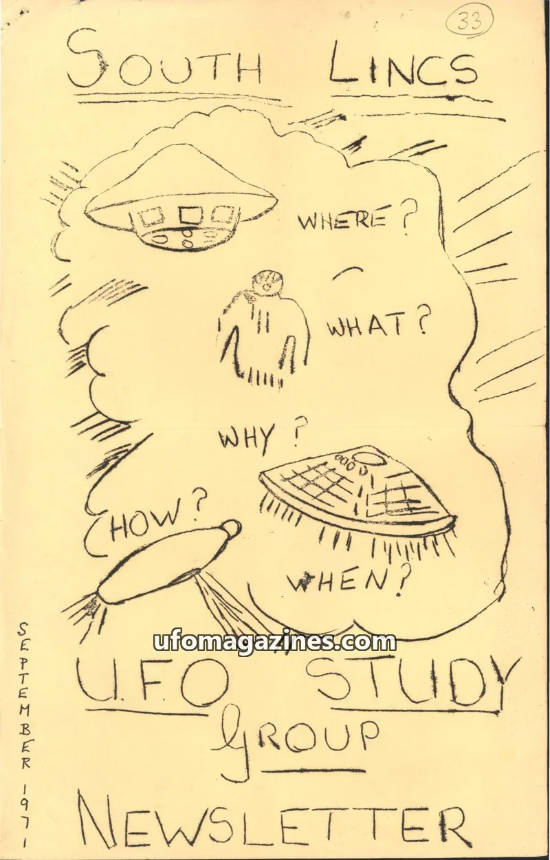 Cover of South Lincs UFO Study Group issue 23: SOUTH LINCS UFO STUDY GROUP NEWSLETTER