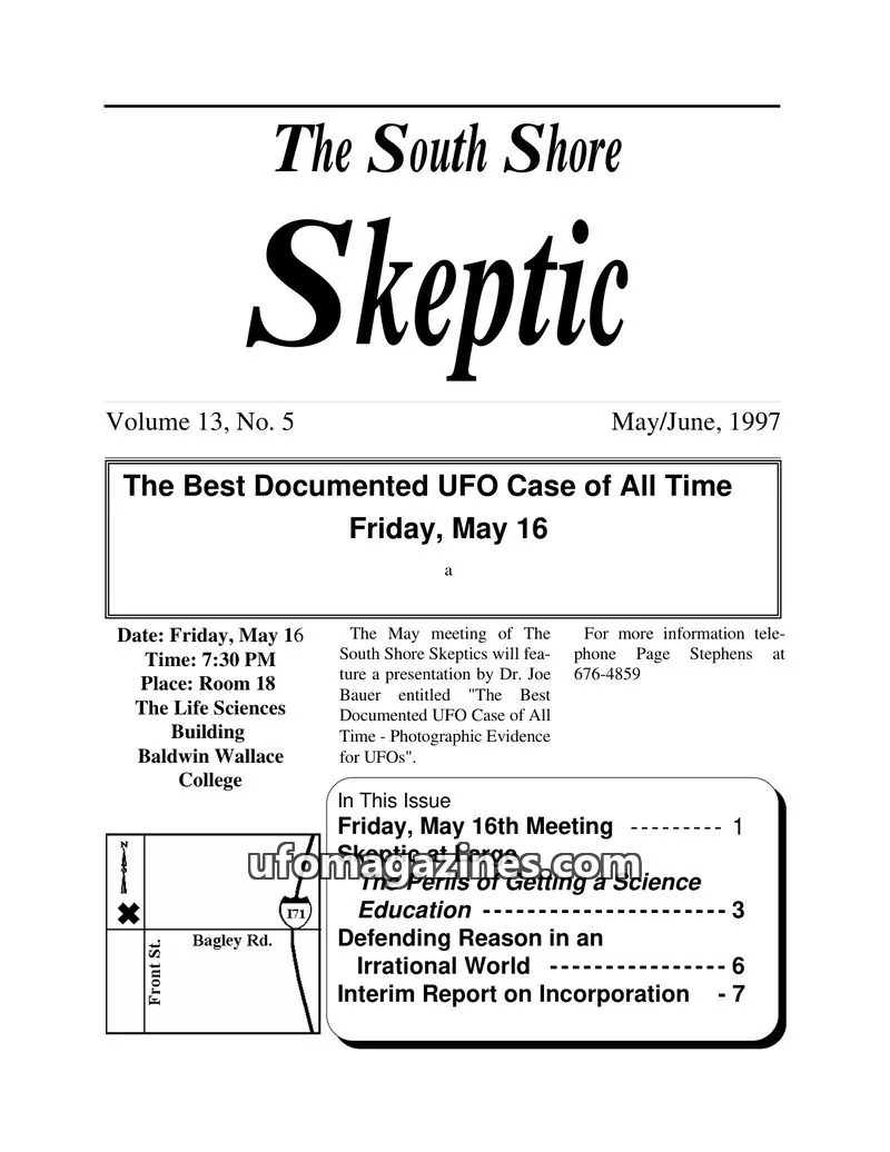 Cover of South Shore Skeptic issue No. 5: The South Shore Skeptic