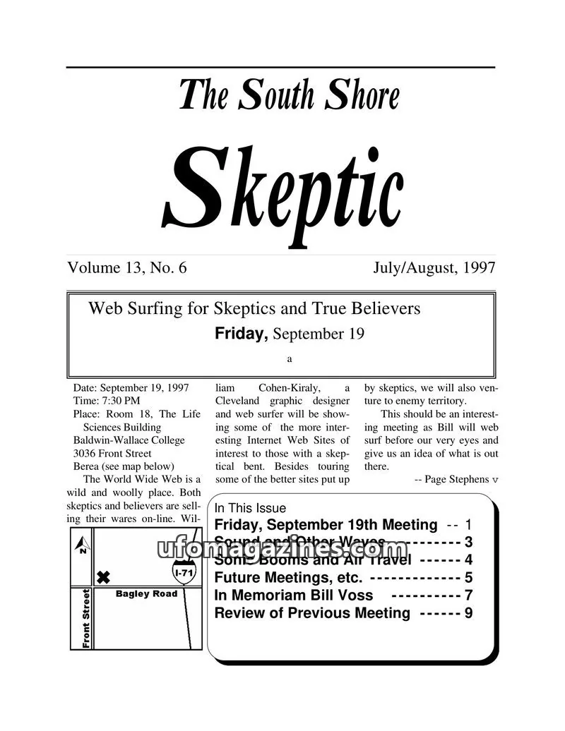 Cover of South Shore Skeptic issue No. 6: The South Shore Skeptic