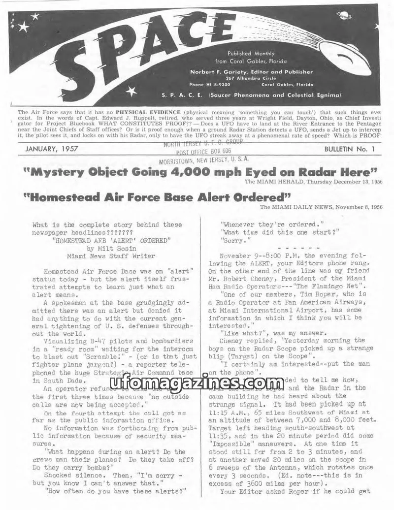 Cover of SPACE (Norbert Gariety) issue Bulletin No. 1: SPACE