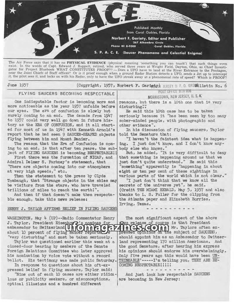 Cover of SPACE (Norbert Gariety) issue No. 6: SPACE