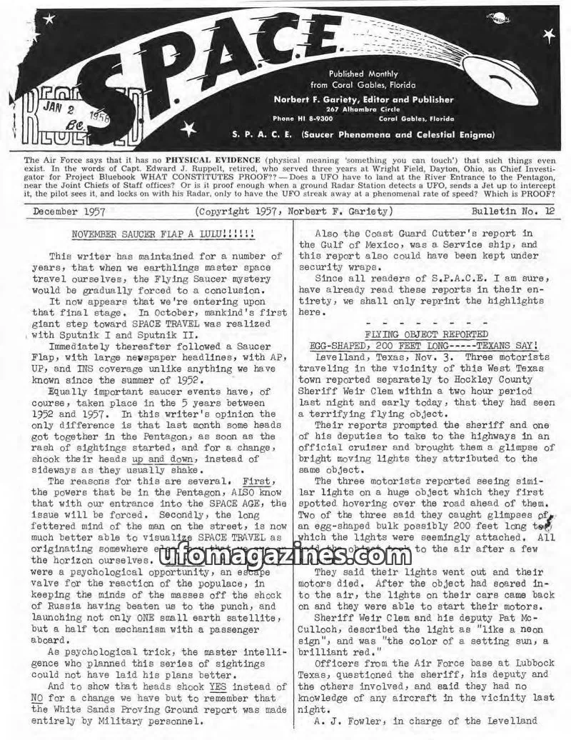 Cover of SPACE (Norbert Gariety) issue 12: SPACE