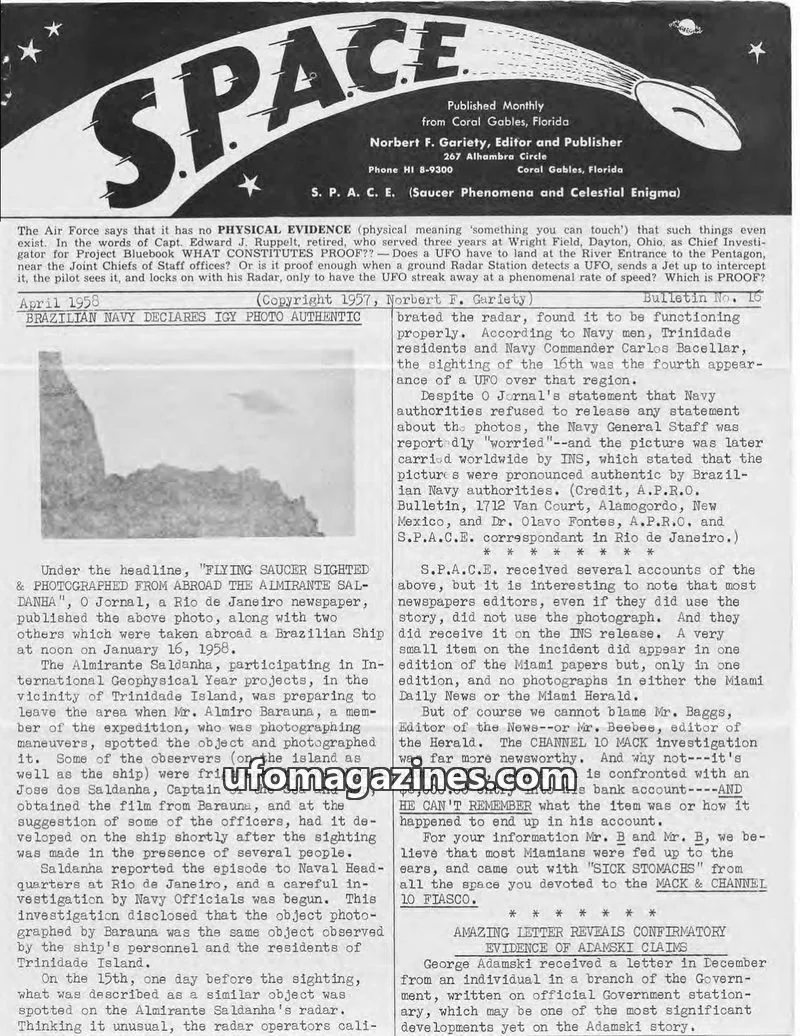 Cover of SPACE (Norbert Gariety) issue No. 16: SPACE