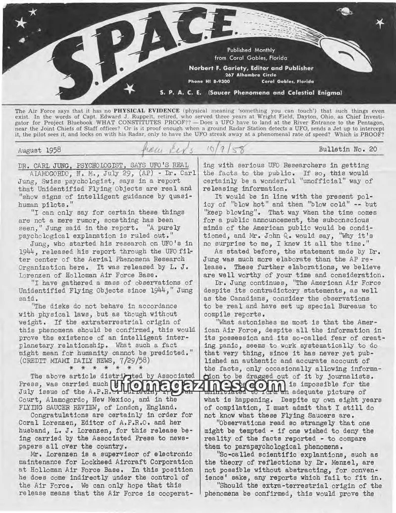 Cover of SPACE (Norbert Gariety) issue 20: SPACE