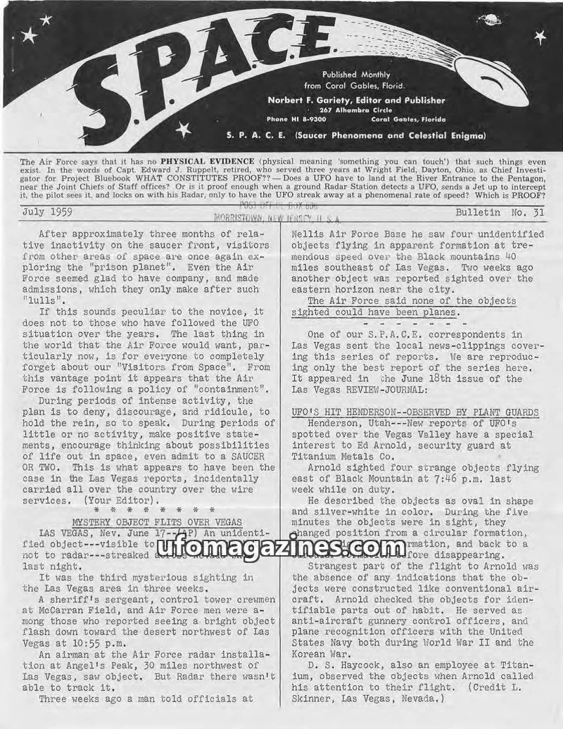 Cover of SPACE (Norbert Gariety) issue No. 31: SPACE