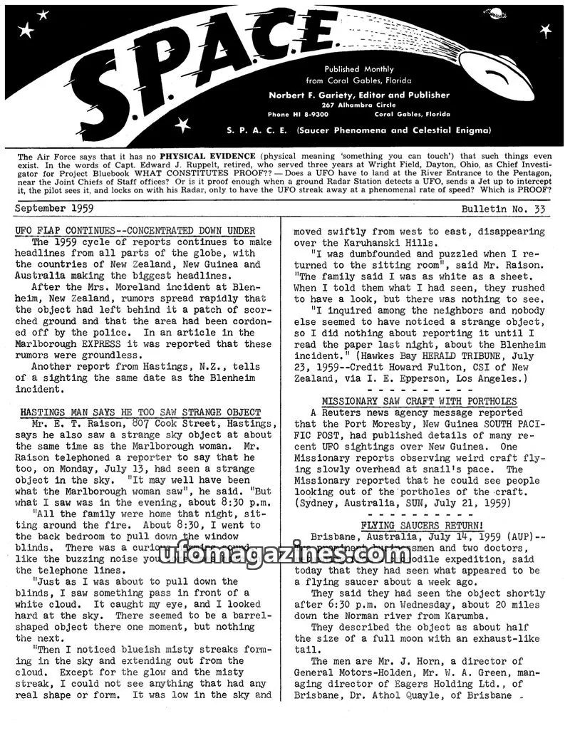 Cover of SPACE (Norbert Gariety) issue No. 33: SPACE