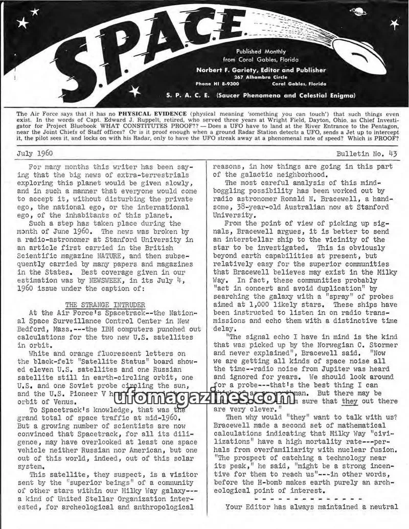 Cover of SPACE (Norbert Gariety) issue 43: S.P.A.C.E.