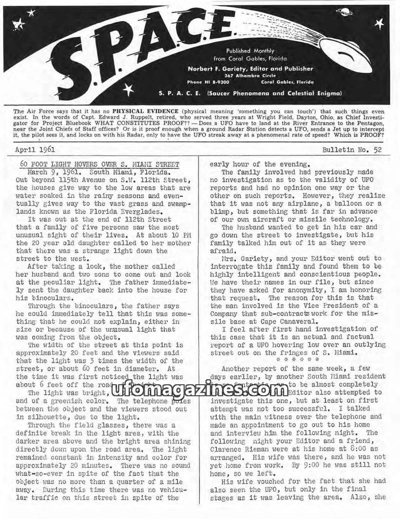 Cover of SPACE (Norbert Gariety) issue 52: SPACE