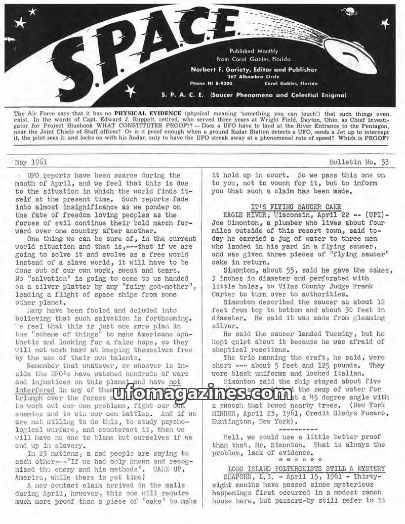 Cover of SPACE (Norbert Gariety) issue No. 53: SPACE