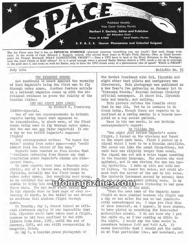 Cover of SPACE (Norbert Gariety) issue 55: SPACE