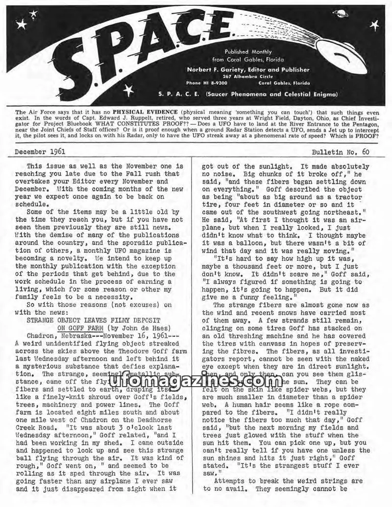Cover of SPACE (Norbert Gariety) issue 60: SPACE