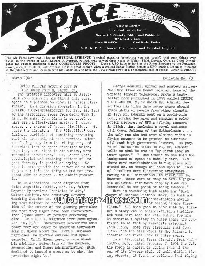 Cover of SPACE (Norbert Gariety) issue 63: S. P. A. C. E.