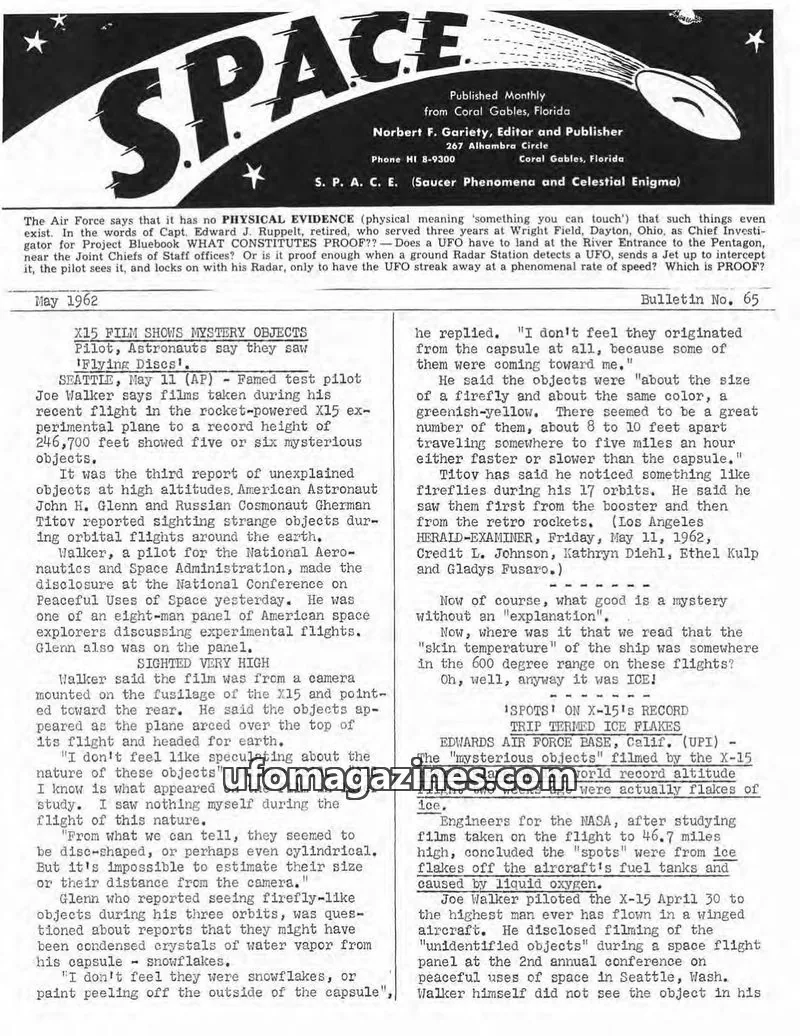 Cover of SPACE (Norbert Gariety) issue Bulletin No. 65: SPACE