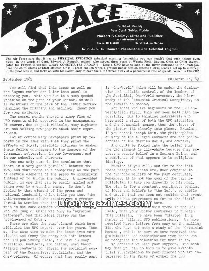 Cover of SPACE (Norbert Gariety) issue 69: SPACE