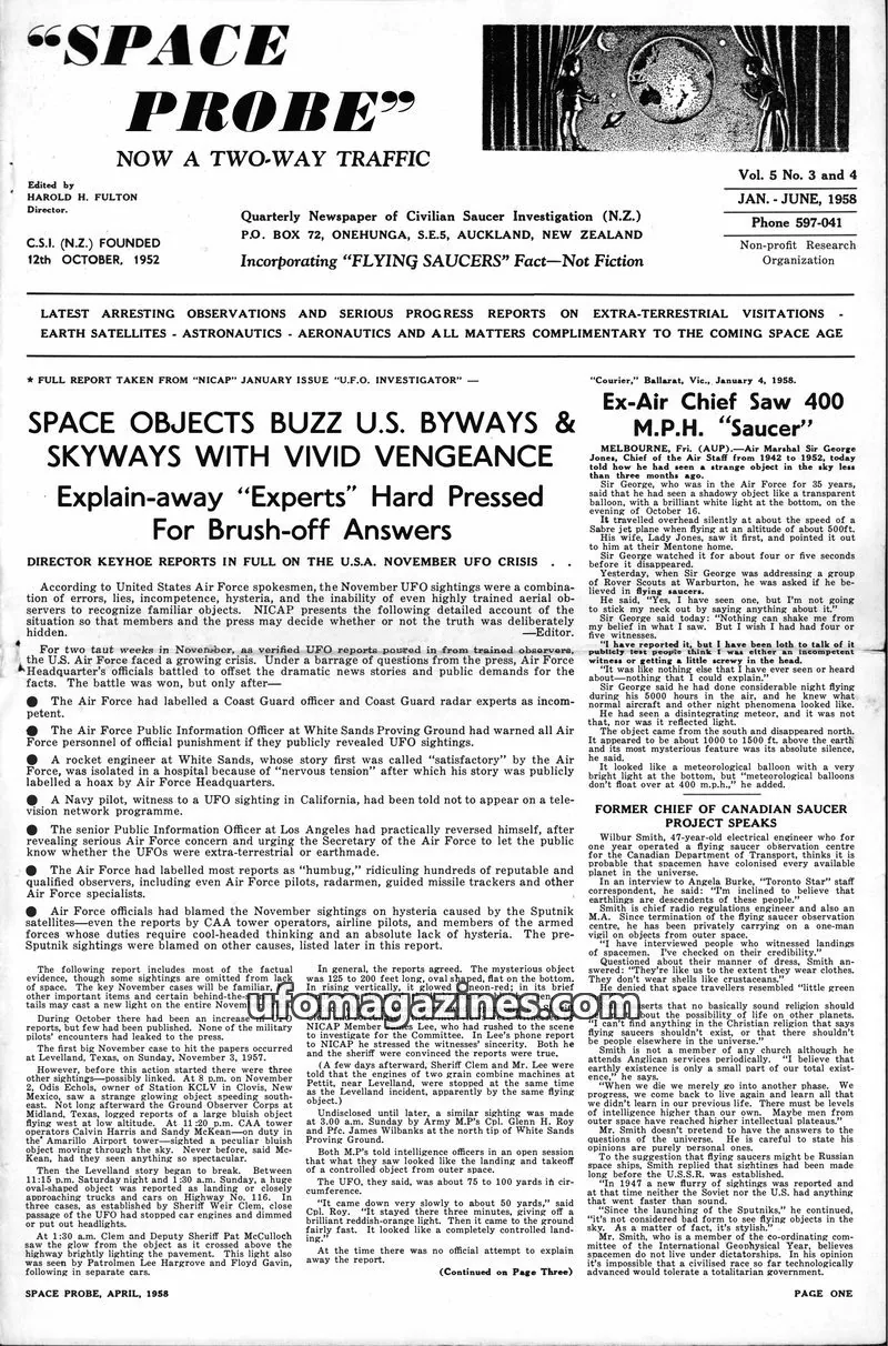 Cover of Space Probe (CSI NZ) issue Vol. 5 No. 3 and 4: SPACE PROBE