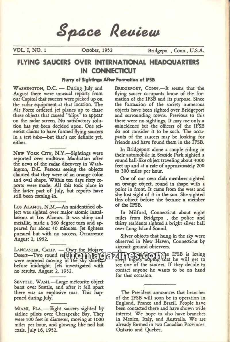 Cover of Space Review (Bender) issue 1: Space Review