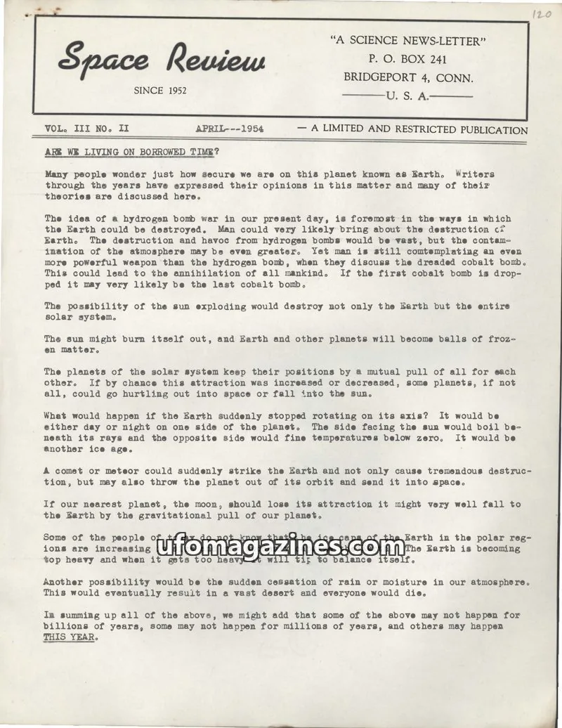 Cover of Space Review (Bender) issue VOL. III NO. II: Space Review