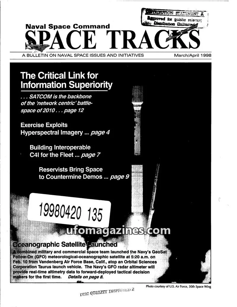Cover of Space Tracks (US Naval Space Command) issue March/April 1998: SPACE TRACKS