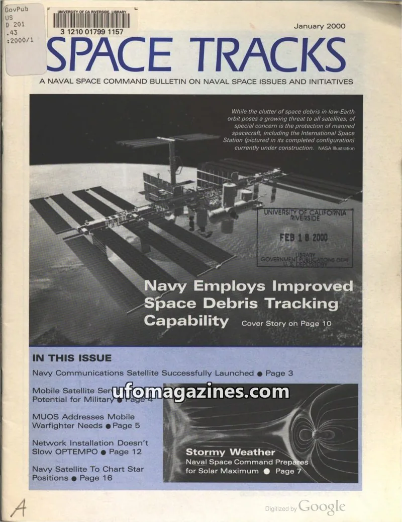 Cover of Space Tracks (US Naval Space Command) issue January 2000: SPACE TRACKS